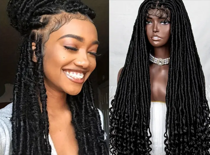 Full Lace African Braided Spring Twist Crochet Box Braid Wigs For Women Bohemian Dread Locs