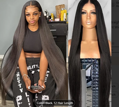 250 Density Hd Lace Frontal Wig Bone Straight Human Hair  Hd Lace  13X6 40 inch