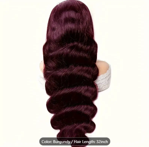 BRYELLE Burgundy HD Lace Closure Glueless Wigs Human Hair Pre Plucked Brazilian Virgin Body Wave Lace Front Wigs Human Hair 200% Density Closure Wig