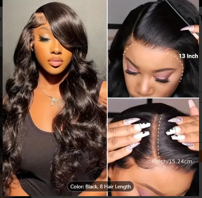 BRYELLE 250 Density Glueless Pre- Plucked 13x6 Free Part 3D Body Wave Transparent Lace Front Ear to Ear Put on and Go Wig