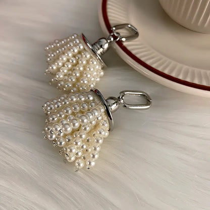 New Unique Design U-shaped Metal Earclip Tassel Pearl Drop Earrings For Women Vintage Hyperbole Earrings Party Jewelry