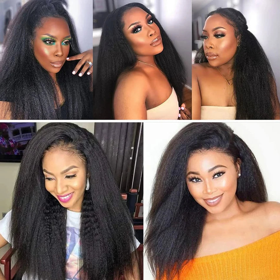 Kinky Straight Bundles With Closure 12A Raw Indian Yaki Straight Human Hair Bundles With HD Lace Unice Hair Bundles With Frontal