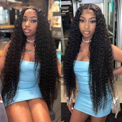 Loose Deep Wave  Lace Frontal Wig 30’’ 13x4 Human Hair Wigs transparent lace