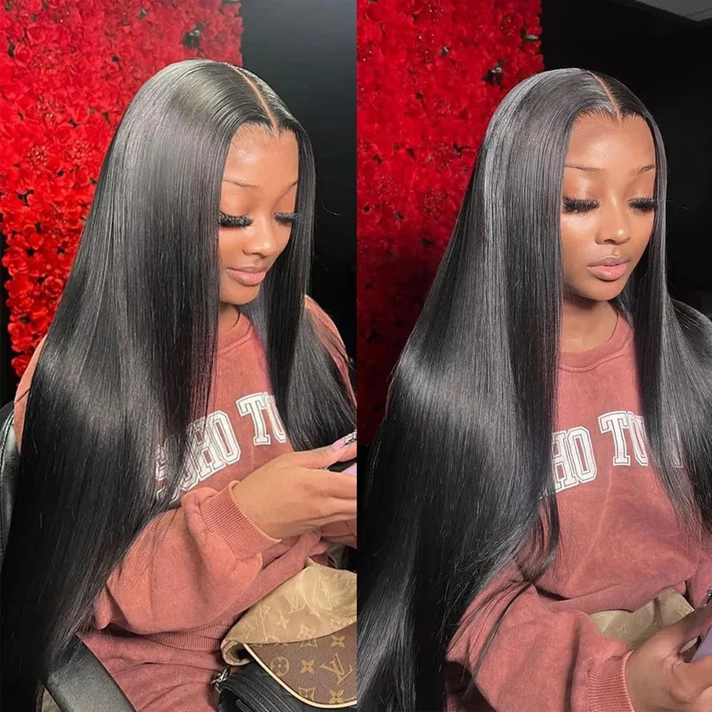 BRYELLE Bone Straight BrazilianHD Transparent Lace Front Wigs Human Hair