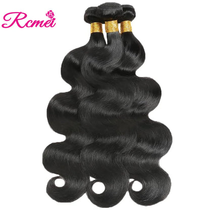 40 Inch Indian Hair Body Wave Human Hair Bundles 10A Pure Color Remy Human Hair Weave Bundles Raw Hair Extension For Woman