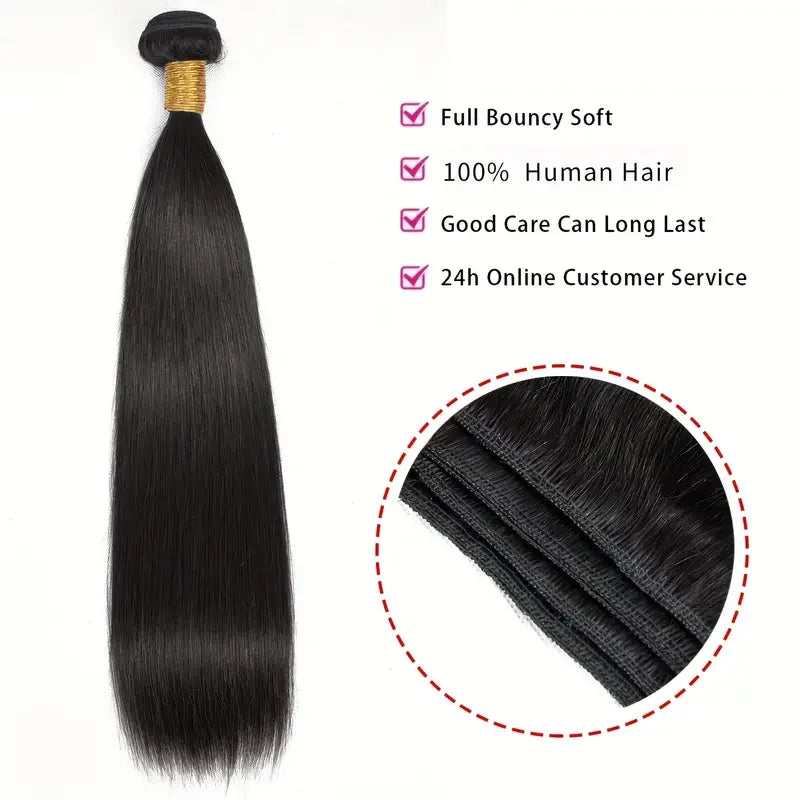 30 Inch Bone Straight Human Hair Weave Bundles 12 A Brazilian Natural Color 100% Remy Human Hair