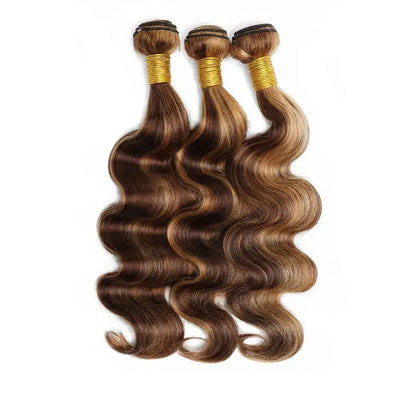 Body Wave P4/27 Human Hair Bundles Bundle Hair Weave Weaves For Women 12A Remy Hair Wet And Wavy P4/27 Bundles 28 28 28 Inch