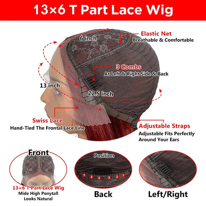 Transparent Lace Front Wigs Human Hair Straight Short Bob Wigs Human Hair