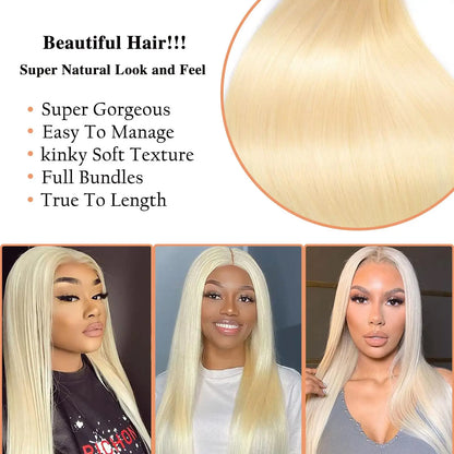 Blonde Human Hair 1 Bundles  Brazilian Straight Hair Bundle