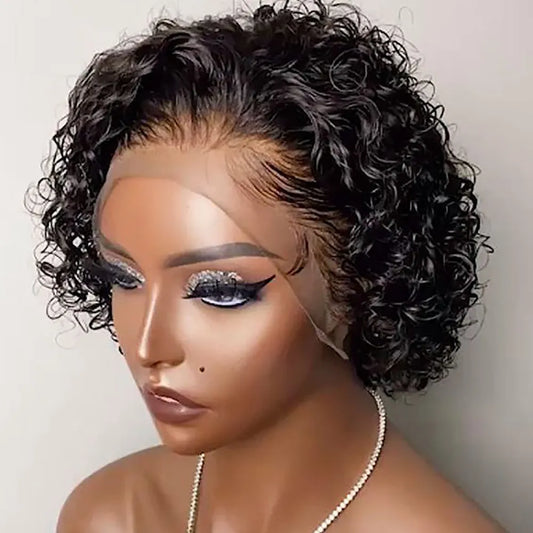 Pixie Cut Wig Human Hair 13x1 Lace Frontal Wigs Short Bob