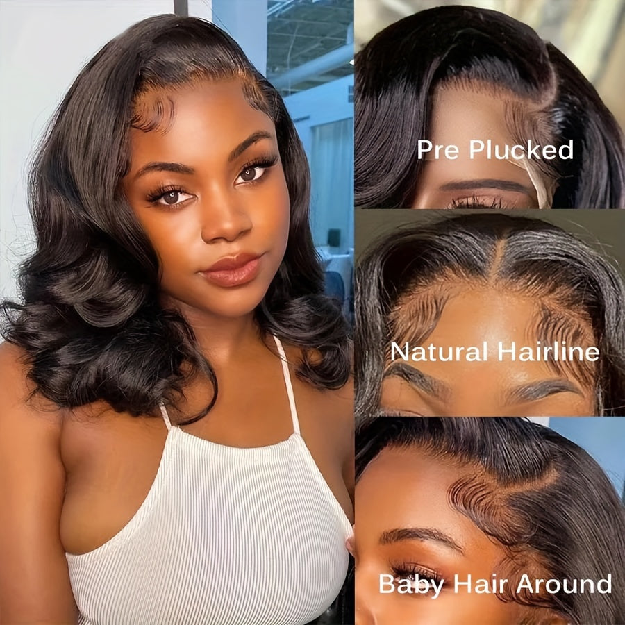 Body Wave Bob Wig Transparent Lace Frontal Wig Brazilian Human Hair Wigs Remy Hair Body Wave Short Bob 5x6 Lace Front Wig 250%