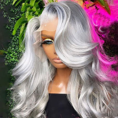 BRYELLE Wear Go Glueless Wig 13*4 13*6 Lace Frontal Wig Body Wave Silver Grey 613 HD