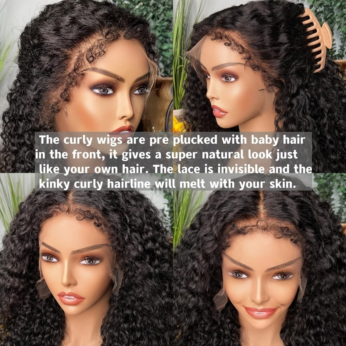 BRYELLE Deep Wave 4C Edges Frontal Wig 13x4 Lace Front Human Hair Wigs Deep Curly Wig Human Hair  Brazilian