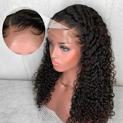 12A Brazilian Kinky Curly Bob Wig Human Hair Lace Frontal Wigs 180% Wear and Go Glueless