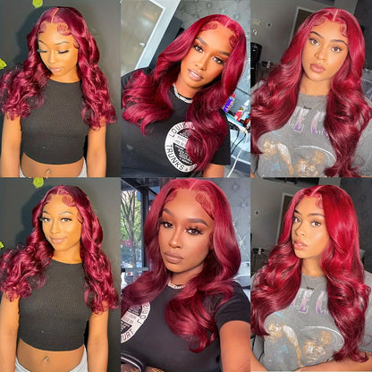 Lace Front Wig 99J Bob Body Wave 13X4 Lace Closure Wig Brazilian Remy Hair Human Hair