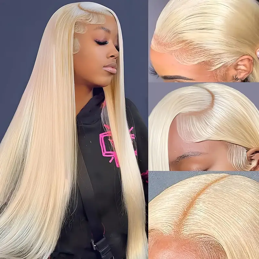 Lace Front Wig Human Hair 13x4 Straight Lace Front Wigs Human Hair 613 Blonde Wig Human Hair Pre Plucked 40"