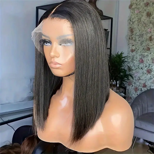 Short bob wig lace front human hair wig Straight 13x4 Frontal Glueless wigs